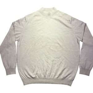 John Ashford Merino Wool Sweater‎ Mock Neck Soft Knit Pullover Large